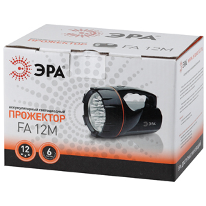 FA12M Фонарь ЭРА NEW Акку 4V2Ah, 12xLED, ЗУ 220V, карт с гарантией 