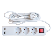 Сетевой фильтр 3GSU-3-SMART 3-Х МЕСТН C ВЫКЛ 2-Х USB 10А С З/К 3М 8533 - купить в Новосибирске