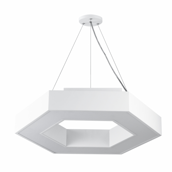 Светильник светодиодный Geometria ЭРА Hexagon SPO-123-W-40K-045 45Вт 4000К 2500Лм IP40 600*600*80 белый подвесной