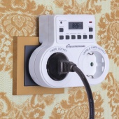 TMH-E-5 Розетка-таймер 16A x2 IP20 Белый