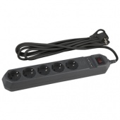 USF-5es-1.5m-USB-B Сетевой фильтр ЭРА (черный) с заземл, 3x0,75мм2, с выкл, 5гн+2USB, 1.5м - купить в Новосибирске