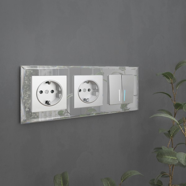 Рамка на 3 поста Werkel WL08-Frame-03 Diamant Зеркальные - купить в Новосибирске