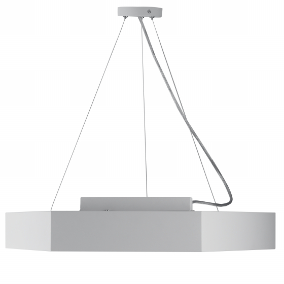 Светильник светодиодный Geometria ЭРА Hexagon SPO-123-W-40K-045 45Вт 4000К 2500Лм IP40 600*600*80 белый подвесной