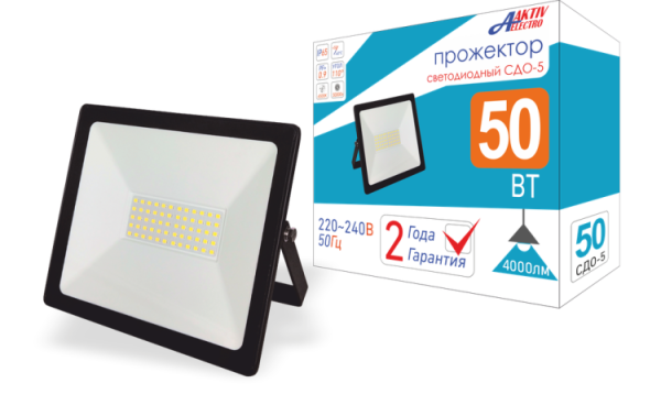 Прожектор светодиодный СДО-5 50Вт 6500К IP65
